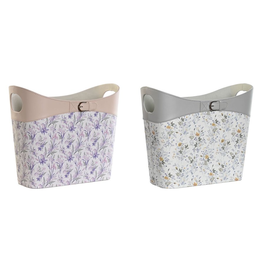 Tidsskriftholder DKD Home Decor Hvid Gr Syren Lyserd Polyuretan 39 x 21 x 34 cm (2 enheder) #1