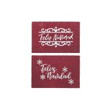 Drmtte DKD Home Decor Hvid Rd PVC Kokosnd Fiber 60 x 40 x 1,5 cm (2 enheder) #1