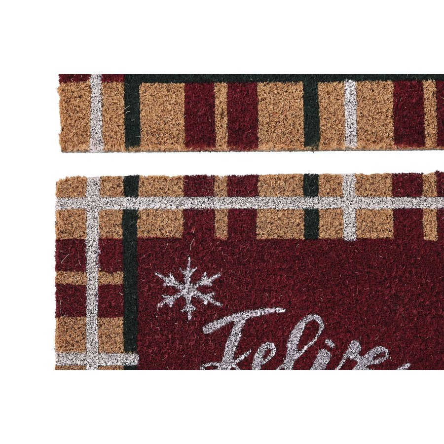 Drmtte DKD Home Decor Hvid Brun Rd Grn PVC Kokosnd Fiber 60 x 40 x 1,5 cm (2 enheder) #9