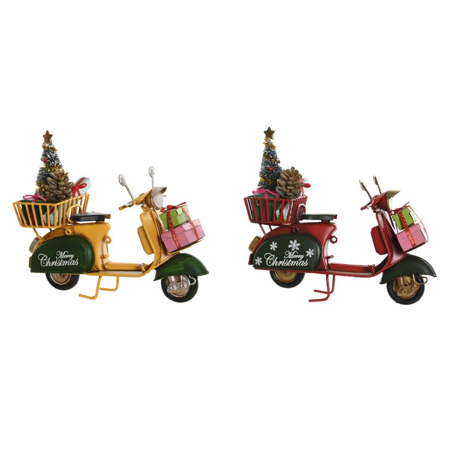 Julepynt DKD Home Decor Gul Rd Motorcykel 17 x 7 x 14,5 cm (2 enheder) #1