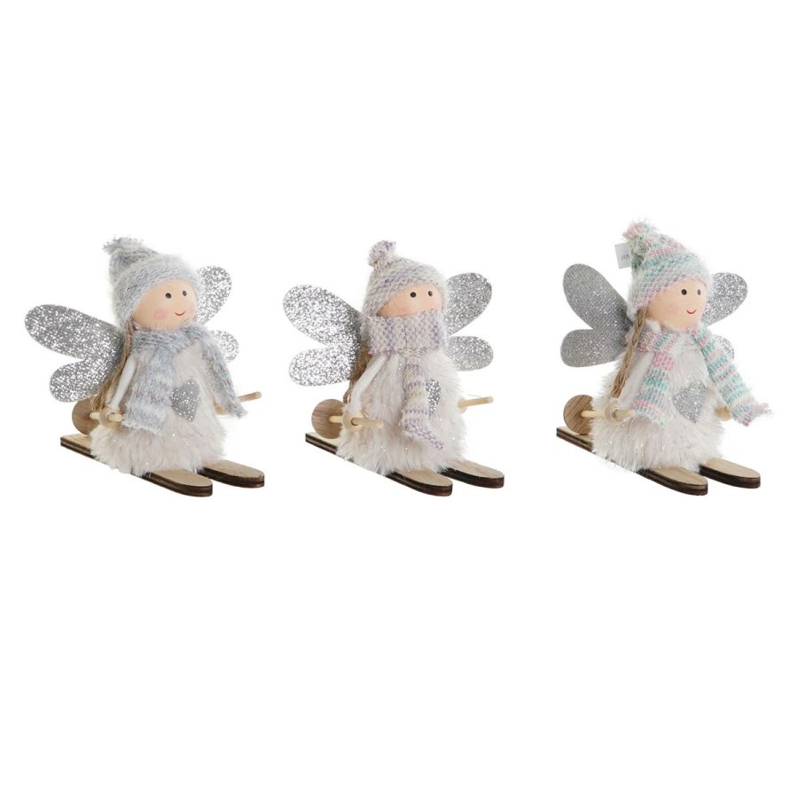 Julepynt DKD Home Decor Hvid Gr Fe 12 x 8 x 10 cm (3 enheder) #1