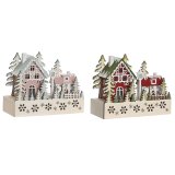 Julepynt DKD Home Decor Rd Pink 21 x 9,5 x 19 cm (2 enheder) #1