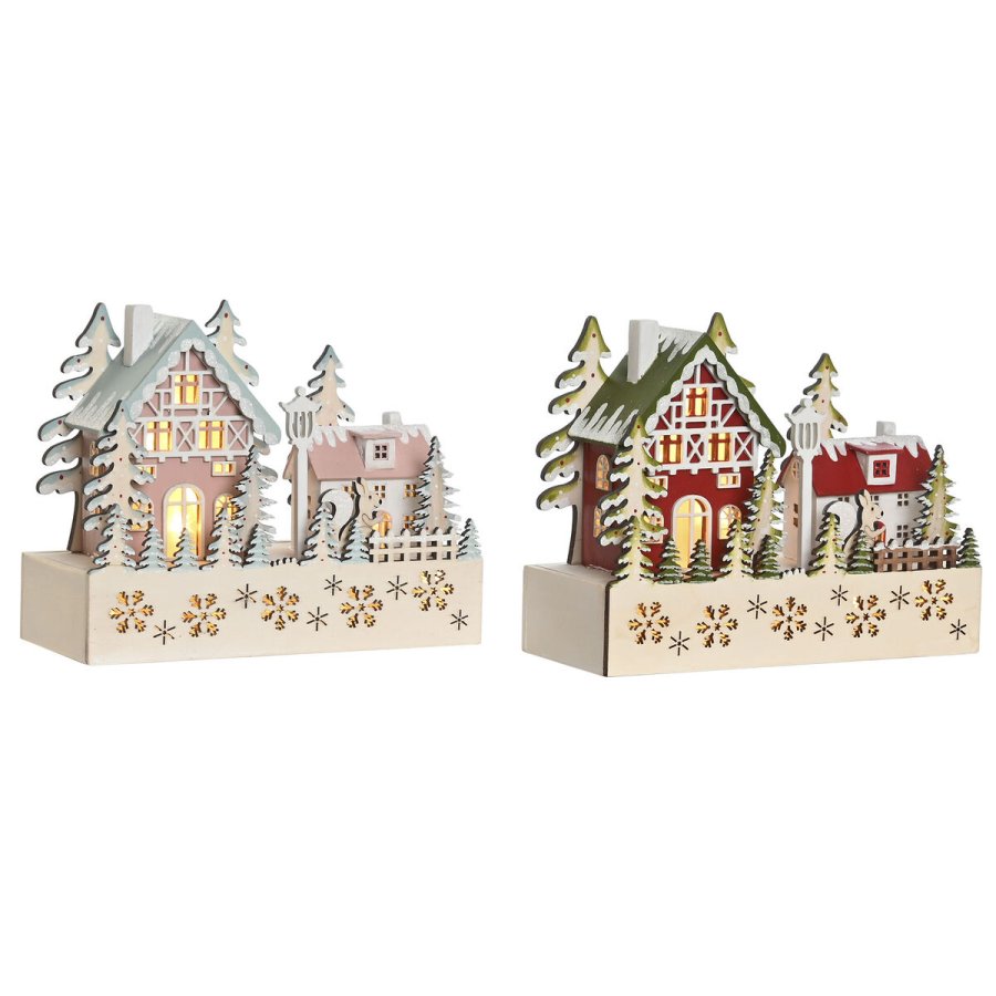 Julepynt DKD Home Decor Rd Pink 21 x 9,5 x 19 cm (2 enheder) #9