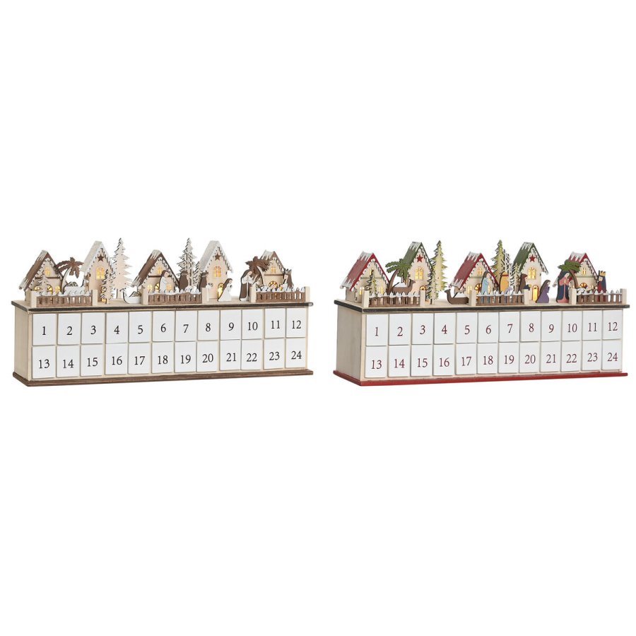 Adventskalender DKD Home Decor Tr 45 x 11 x 23 cm (2 enheder) #13