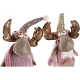 Julepynt DKD Home Decor Hvid Pink Gylden Rensdyr 15 x 17 x 50 cm (2 enheder) #13