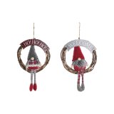 Adventskrans DKD Home Decor Multifarvet Tr 30 x 7 x 46 cm (2 enheder) #1