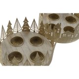 Lyseholder DKD Home Decor Gylden Natur Metal 16,5 x 16,5 x 8,5 cm (2 enheder) #3