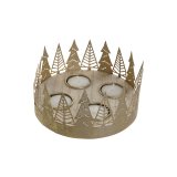 Lyseholder DKD Home Decor Gylden Natur Metal 16,5 x 16,5 x 8,5 cm (2 enheder) #2