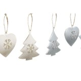 Hngende dekoration DKD Home Decor Hvid Gr Metal 7 x 2 x 7 cm (6 Dele) (2 enheder) #5