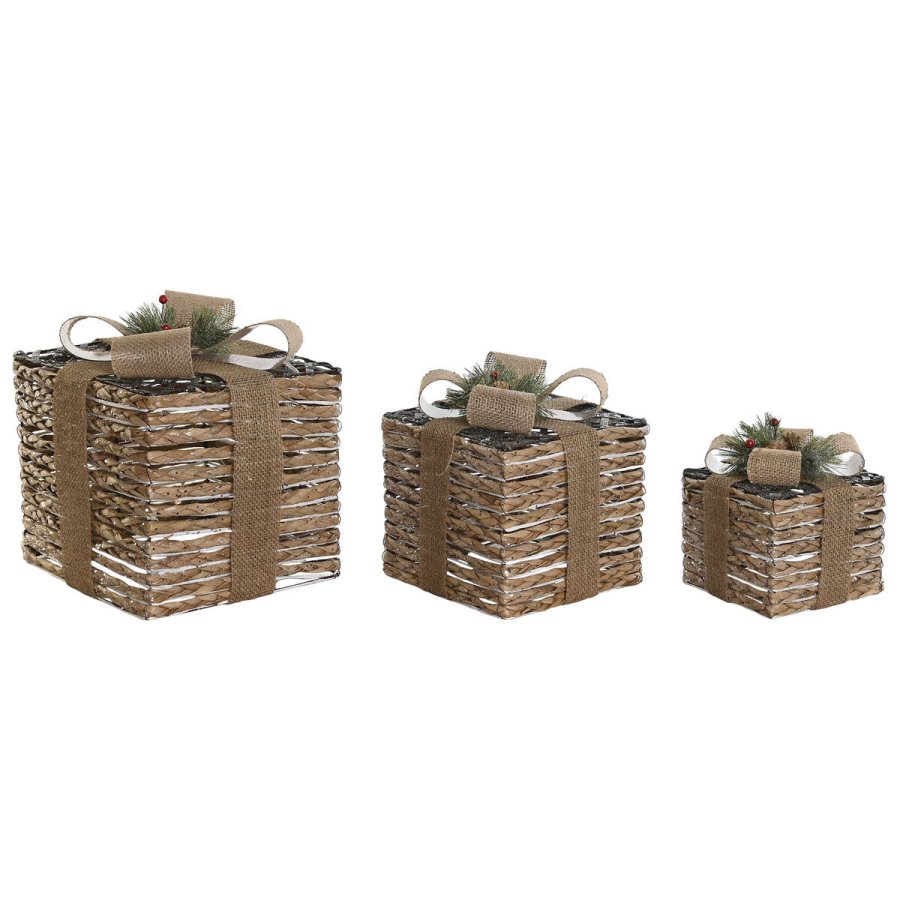 Julepynt DKD Home Decor Natur 25 x 25 x 25 cm (3 Dele) #4