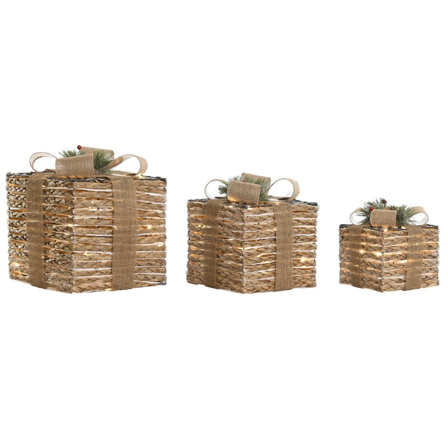 Julepynt DKD Home Decor Natur 25 x 25 x 25 cm (3 Dele) #1