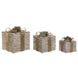 Julepynt DKD Home Decor Hvid Gylden Natur 25 x 25 x 25 cm (3 Dele) #13