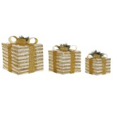 Julepynt DKD Home Decor Hvid Rd Gylden 25 x 25 x 25 cm (3 Dele) #13