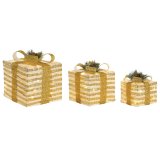 Julepynt DKD Home Decor Hvid Rd Gylden 25 x 25 x 25 cm (3 Dele) #1