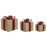 Julepynt DKD Home Decor Hvid Rd Gylden 25 x 25 x 25 cm (3 Dele) #13