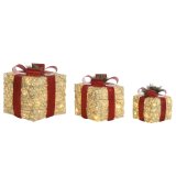 Julepynt DKD Home Decor Hvid Rd Gylden 25 x 25 x 25 cm (3 Dele) #1