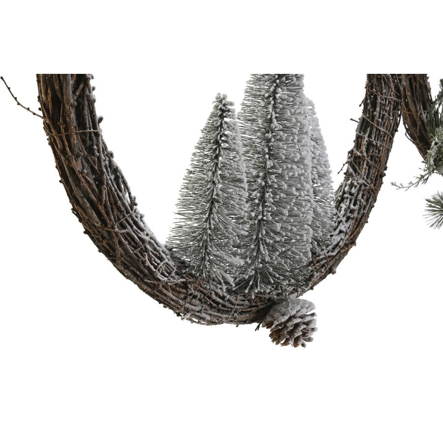 Adventskrans DKD Home Decor Natur flet Ananas snefald 46 x 7 x 46 cm (2 enheder) #5