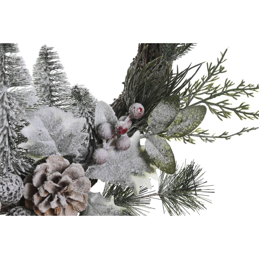Adventskrans DKD Home Decor Natur flet Ananas snefald 46 x 7 x 46 cm (2 enheder) #13