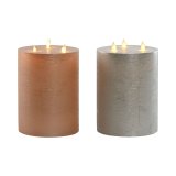 Stearinlys LED DKD Home Decor Gylden Slvfarvet 15 x 15 x 20 cm (AA) (2 enheder) #3