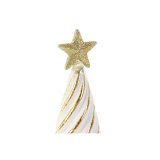 Julepynt DKD Home Decor Hvid Gylden 9 x 9 x 25 cm (2 enheder) #13