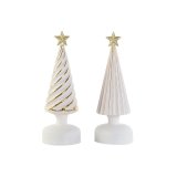 Julepynt DKD Home Decor Hvid Gylden 9 x 9 x 25 cm (2 enheder) #1