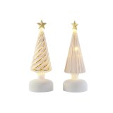 Julepynt DKD Home Decor Hvid Gylden 9 x 9 x 25 cm (2 enheder) #9