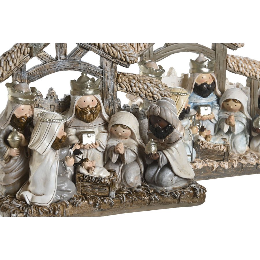 Betlehem dekoration DKD Home Decor Bl Hvid Brun Harpiks 20 x 7 x 17,5 cm (2 enheder) #9