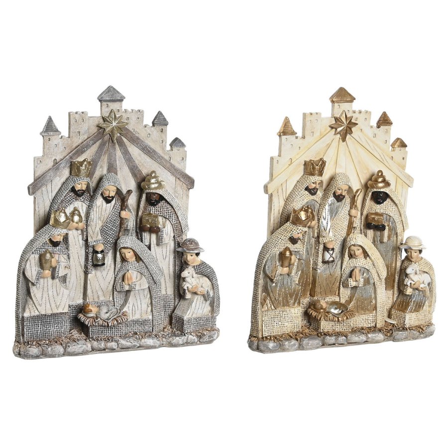 Betlehem dekoration DKD Home Decor Gr Gylden Harpiks 22 x 6 x 26 cm (2 enheder) #1