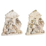 Stearinlys DKD Home Decor Bl Hvid Pink Harpiks 24 x 8 x 27,5 cm (2 enheder) #1