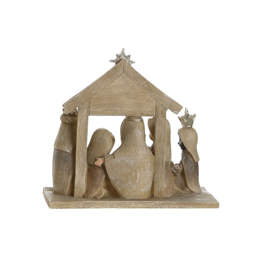 Betlehem dekoration DKD Home Decor Bl Brun Gylden Harpiks 7 x 7 x 15,5 cm (2 enheder) #5