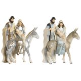 Betlehem dekoration DKD Home Decor Bl Hvid Brun Slvfarvet Harpiks 23,5 x 16 x 32 cm (2 enheder) #1