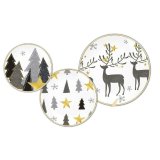 Spisestel DKD Home Decor Hvid Gr Gylden Porceln Rensdyr Jul 18 Dele 27 x 27 x 2 cm #1