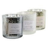 Stearinlys DKD Home Decor Hvid Gylden Slvfarvet 8,8 x 8,8 x 9 cm (3 enheder) #5
