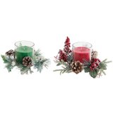 Stearinlys DKD Home Decor Rd Grn 20 x 20 x 9 cm 8 x 8 x 9 cm (2 enheder) #5