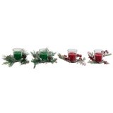 Stearinlys DKD Home Decor Rd Grn 5,5 x 5,5 x 6,5 cm (2 enheder) #5