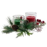Stearinlys DKD Home Decor Rd Grn 5,5 x 5,5 x 6,5 cm (2 enheder) #9