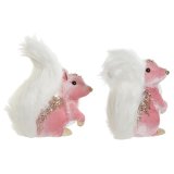 Julepynt DKD Home Decor Hvid Pink Egern 20 x 11 x 22 cm (2 enheder) #5