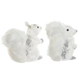 Julepynt DKD Home Decor Hvid Egern 22 x 11 x 22 cm (2 enheder) #5
