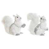 Julepynt DKD Home Decor Hvid Egern 22 x 11 x 22 cm (2 enheder) #1