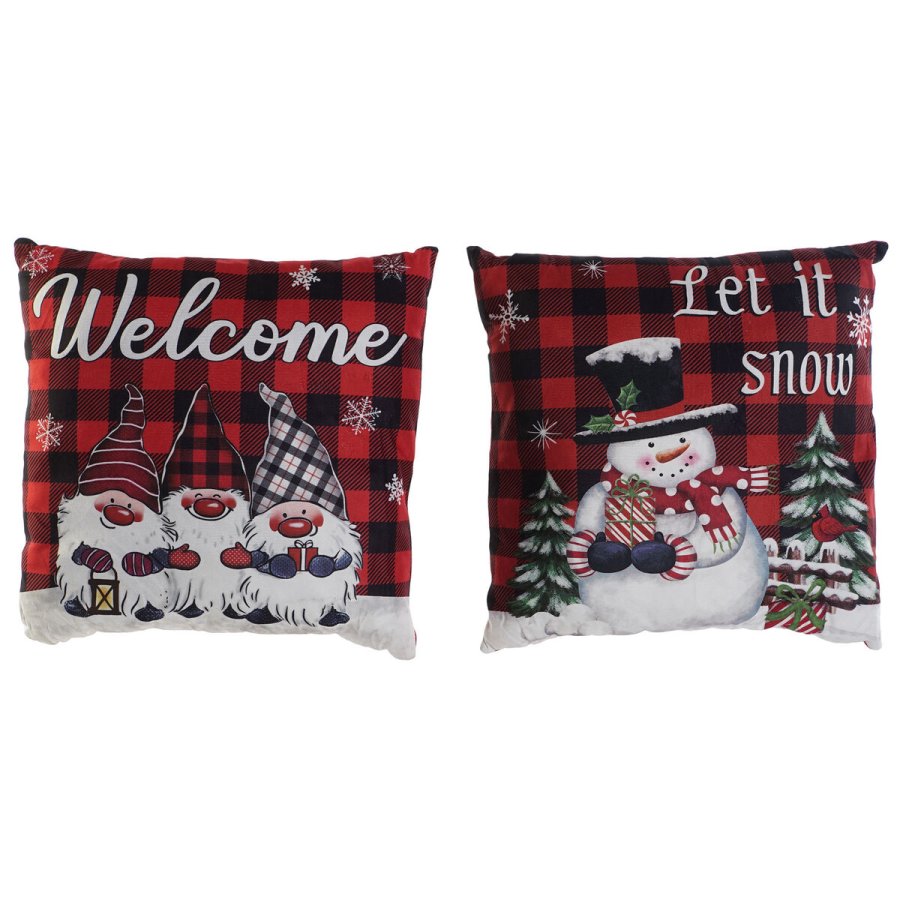 Pude DKD Home Decor Jul Multifarvet Polyester 40 x 10 x 40 cm (2 enheder) #1