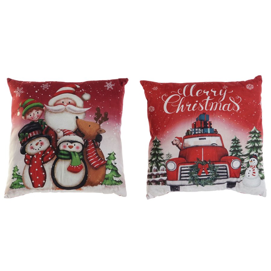 Pude DKD Home Decor Jul Multifarvet Polyester 40 x 10 x 40 cm (2 enheder) #1