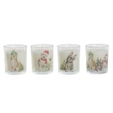Stearinlys DKD Home Decor Hvid 5 x 5 x 6 cm (4 enheder) #1