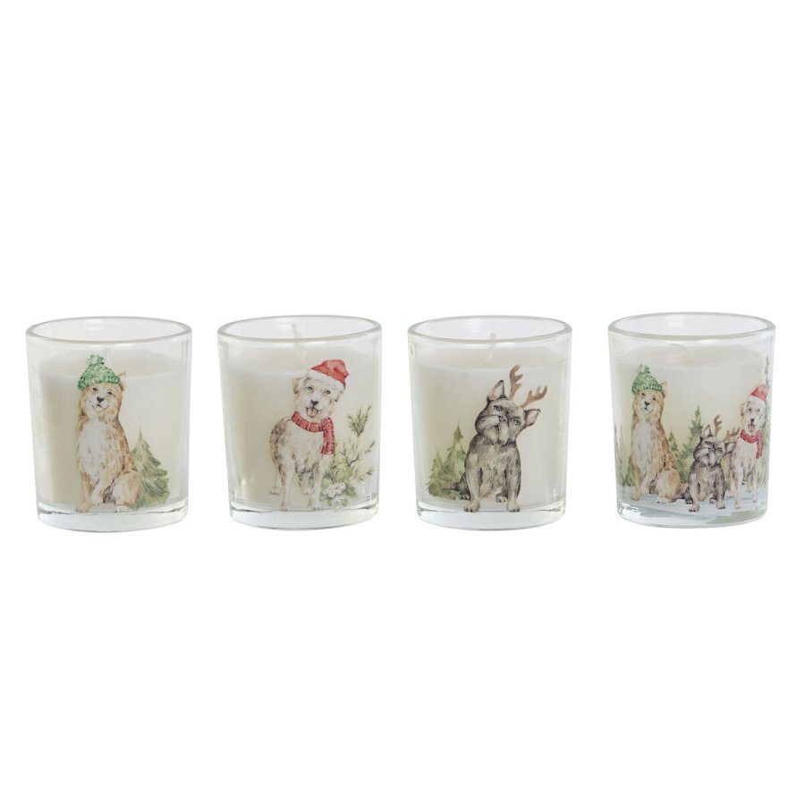 Stearinlys DKD Home Decor Hvid 5 x 5 x 6 cm (4 enheder) #1