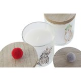 Stearinlys DKD Home Decor Multifarvet Pomponer Jul 8 x 8 x 9 cm 8 x 8 x 11 cm (3 enheder) (2 enheder) #5