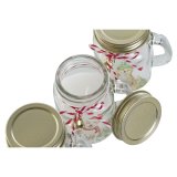 Stearinlys DKD Home Decor Hvid Gylden Jul 8 x 5 x 9 cm (3 enheder) #5