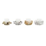 Stearinlys DKD Home Decor Gylden Slvfarvet Jul 10.5 x 10.5 x 7 cm 10,5 x 10,5 x 7 cm (4 enheder) #5