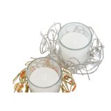 Stearinlys DKD Home Decor Gylden Slvfarvet Jul 10.5 x 10.5 x 7 cm 10,5 x 10,5 x 7 cm (4 enheder) #13