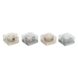 Stearinlys DKD Home Decor Gylden Slvfarvet Jul 10.5 x 10.5 x 7 cm 10,5 x 10,5 x 7 cm (4 enheder) #1