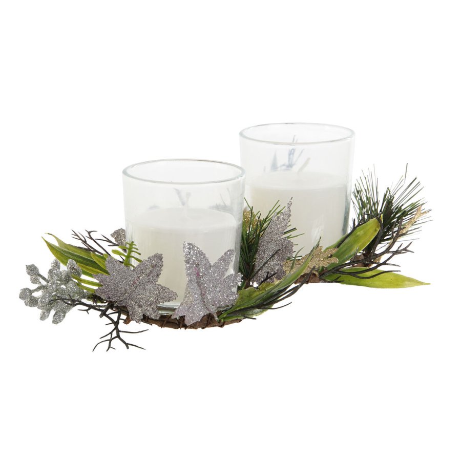 Lys DKD Home Decor Gylden Slvfarvet Jul 10 x 10 x 7 cm (2 enheder) #13