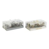 Lys DKD Home Decor Gylden Slvfarvet Jul 10 x 10 x 7 cm (2 enheder) #1